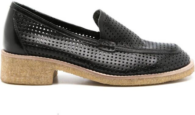 Sarah Chofakian Ronnie perforated loafers Black