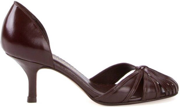 Sarah Chofakian round-toe pumps Brown