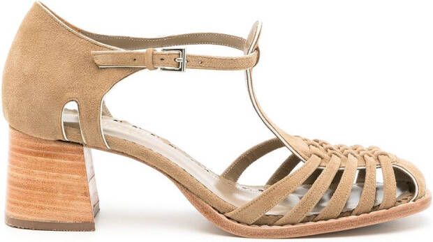 Sarah Chofakian Salomé Boheme caged pumps Neutrals