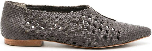 Sarah Chofakian Sapatilha Mykonos woven ballerina shoes Grey