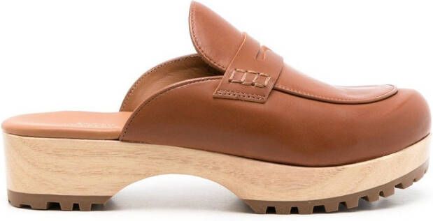 Sarah Chofakian Sarah leather clogs Brown