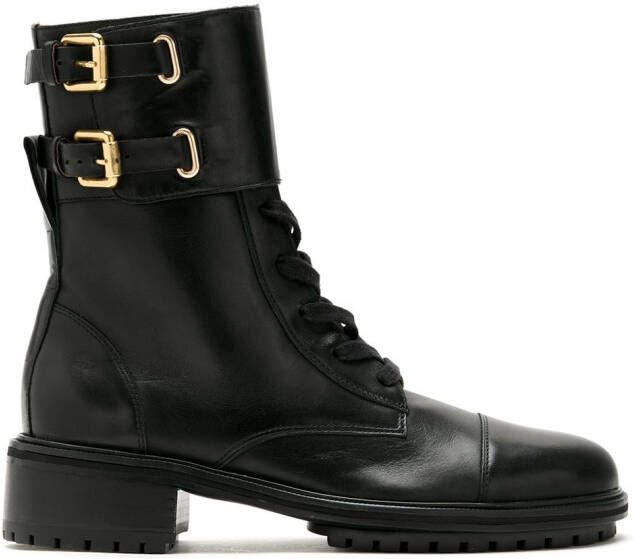 Sarah Chofakian Sarah leather combat boots Black
