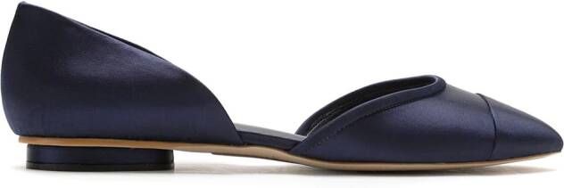 Sarah Chofakian Satin leather ballerina shoes Blue