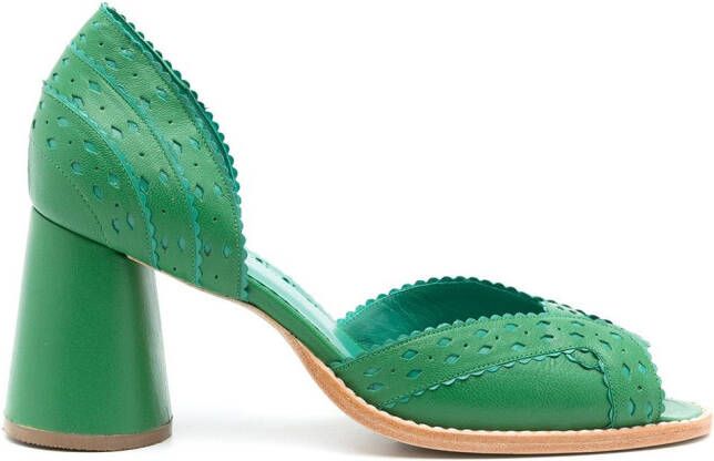 Sarah Chofakian Secret Garden leather pumps Green