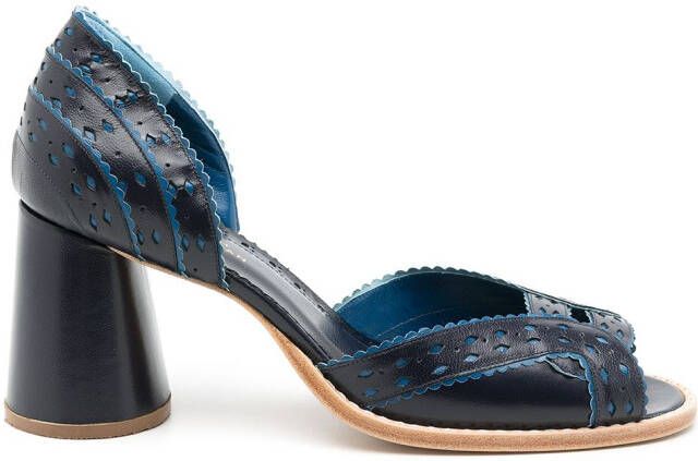 Sarah Chofakian Secret Garden peep-toe pumps Blue