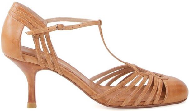 Sarah Chofakian strappy pumps Brown