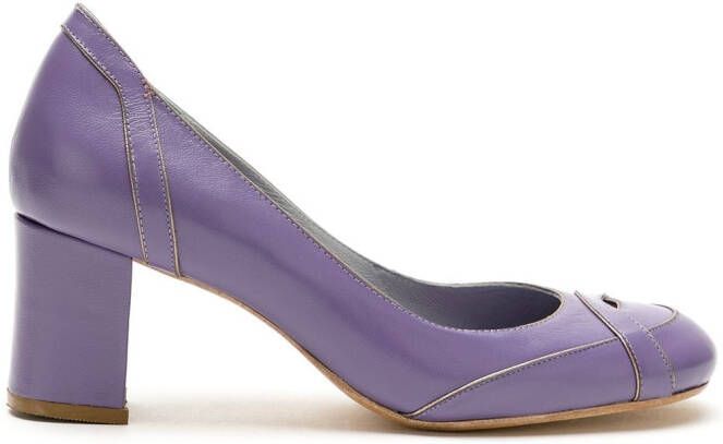 Sarah Chofakian Swan leather pumps Purple