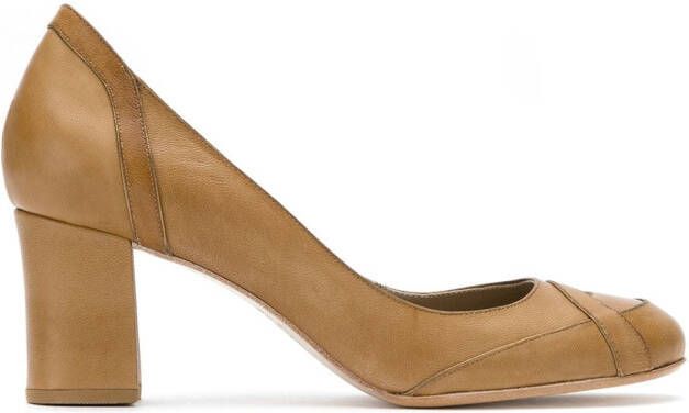 Sarah Chofakian Swan pumps Brown