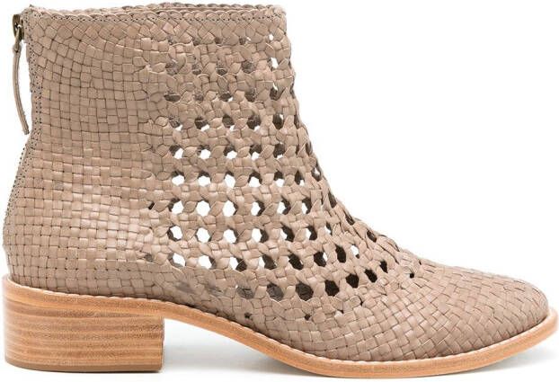 Sarah Chofakian Teca perforated-detailing boots Neutrals