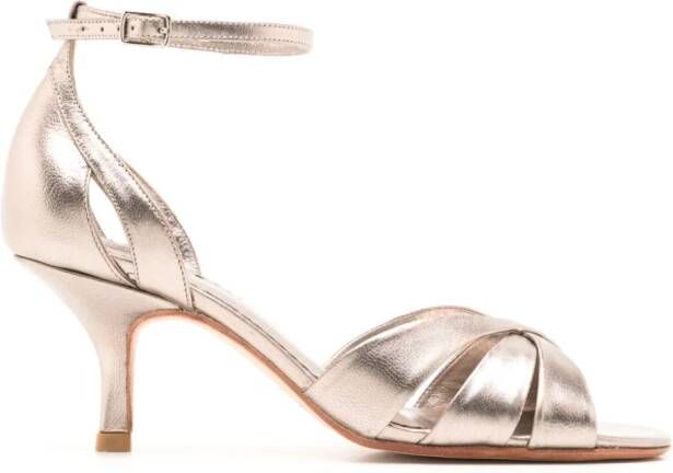 Sarah Chofakian Tunnel 55mm leather sandals Grey