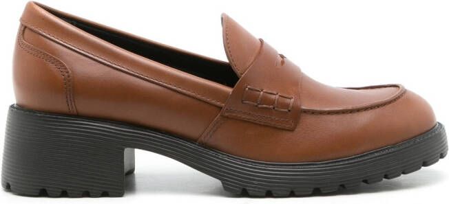 Sarah Chofakian Ully leather penny loafers Brown