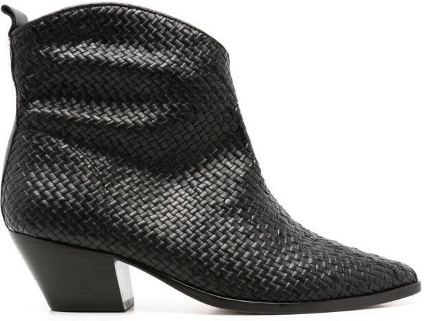 Sarah Chofakian Valentina interwoven leather boots Black
