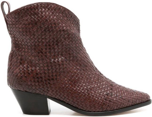 Sarah Chofakian Valentina woven 55mm boots Brown