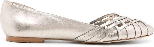 Sarah Chofakian Victoria leather ballerina shoes Silver