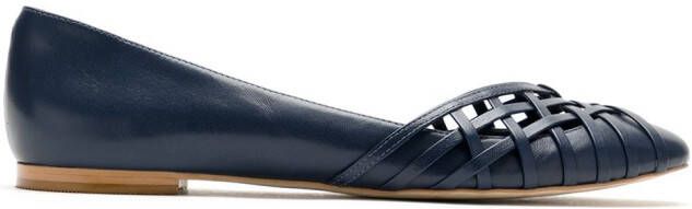 Sarah Chofakian Victoria leather flat ballerinas Blue