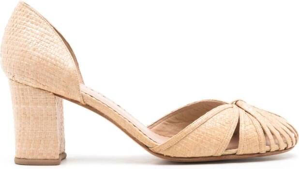 Sarah Chofakian woven-raffia pumps Neutrals