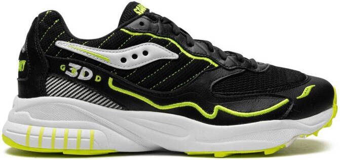 Saucony 3D Grid Hurricane "Acid Yellow" sneakers Black