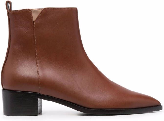 Scarosso Alba leather ankle boots Brown