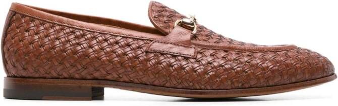 Scarosso Alessandro woven leather loafers Brown
