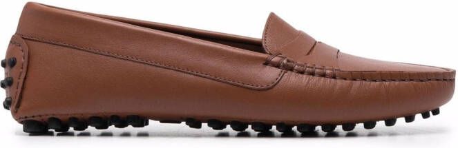 Scarosso Ashely leather loafers Brown