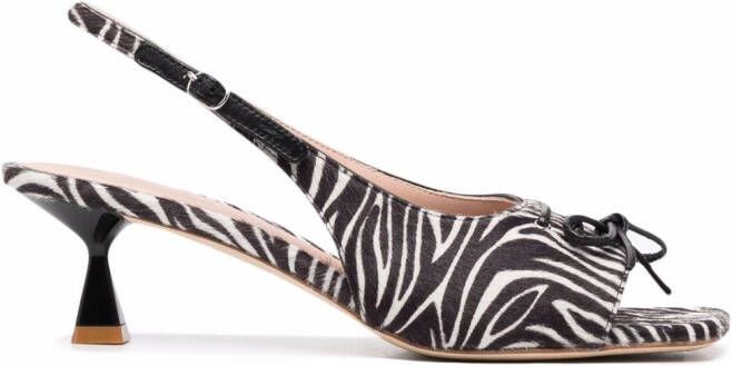 Scarosso Bella zebra-print pumps Black