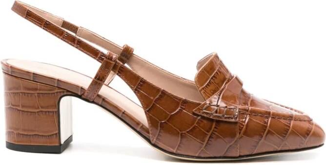 Scarosso Bianca 60mm embossed-crocodile pumps Brown