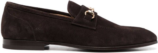 Scarosso buckle-detail suede loafers Brown