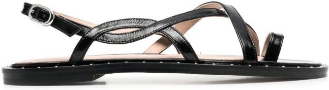 Scarosso Carol patent-leather sandals Black