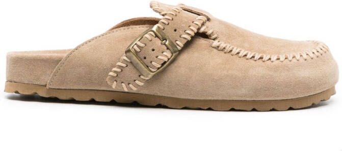 Scarosso Cheyenne suede slippers Neutrals
