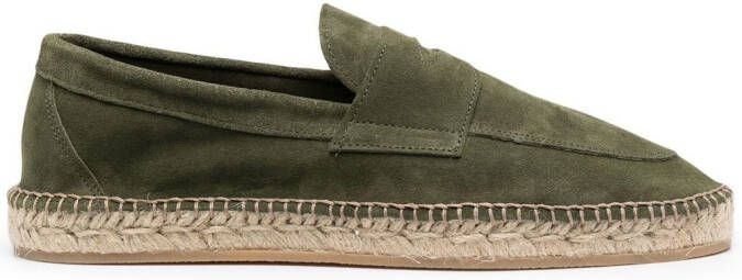 Scarosso Diego jute-sole suede espadrilles Green