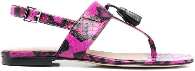 Scarosso Emma snakeskin-effect sandals Pink