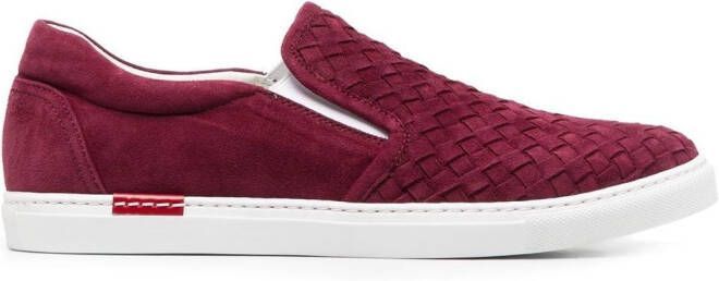 Scarosso Gabriella woven suede sneakers Pink
