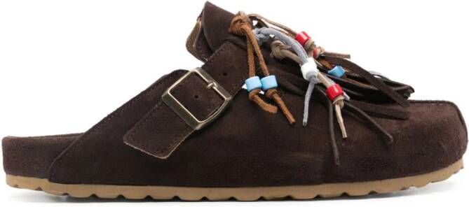 Scarosso Geo suede sandals Brown