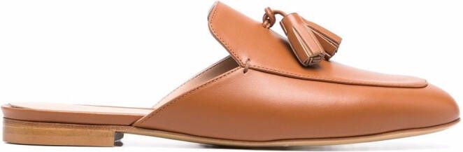 Scarosso Giorgina tasseled mules Brown
