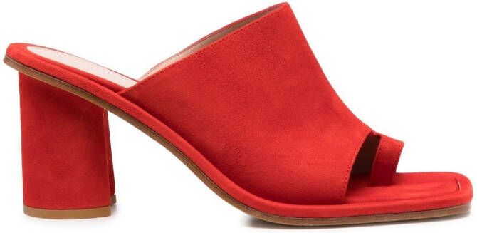 Scarosso Gwen 85mm suede sandals Red