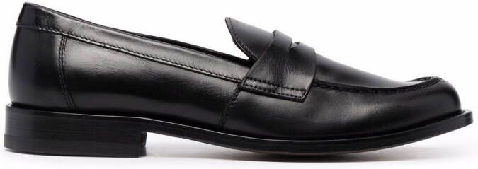 Scarosso Harper leather penny loafers Black