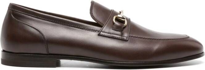 Scarosso horsebit-detail leather loafers Brown
