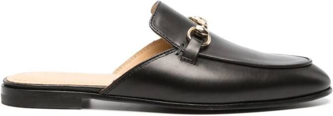 Scarosso horsebit-detail leather mules Black