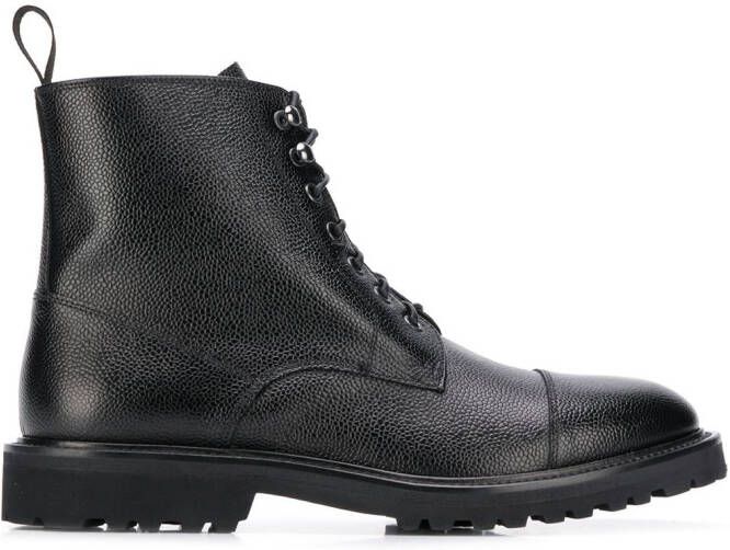 Scarosso Jackie grain ankle boots Black