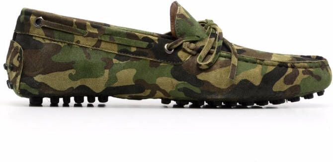 Scarosso James camouflage-print loafers Green