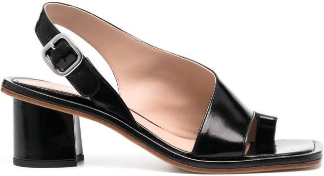 Scarosso Jill patent leather sandals Black