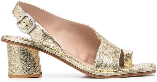 Scarosso Jill slingback 65mm leather sandals Yellow