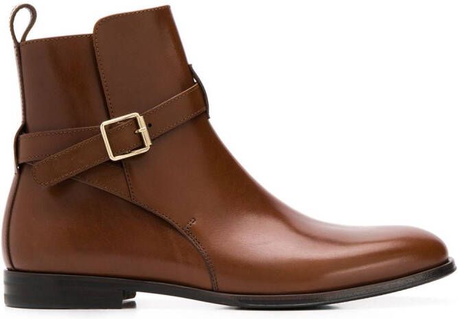 Scarosso Lara buckled ankle boots Brown