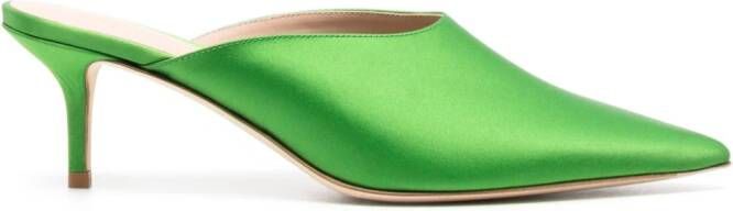 Scarosso Laura 60mm satin mules Green
