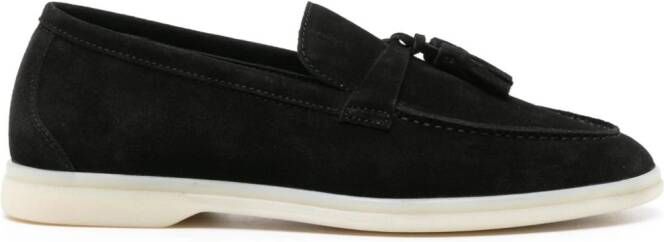 Scarosso Leandra suede loafers Black