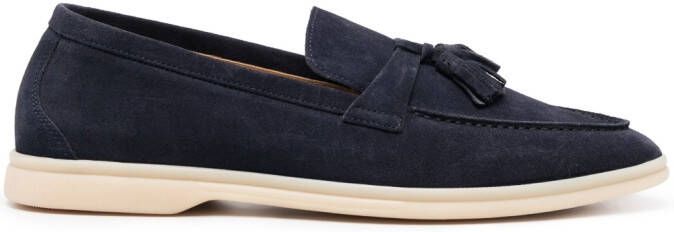 Scarosso Leandro tassel-detail suede loafers Blue