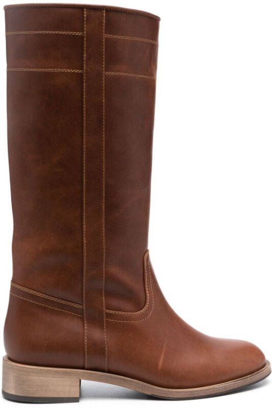 Scarosso leather knee-high boots Brown