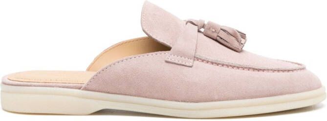 Scarosso Lucrezia tassel suede mules Pink