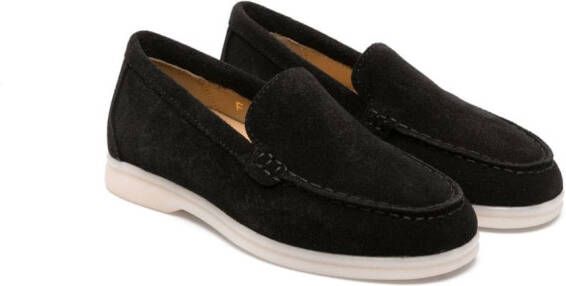 Scarosso Ludovica slip-on suede loafers Black