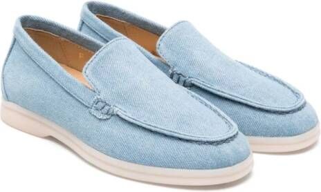 Scarosso Ludovica washed denim loafers Blue